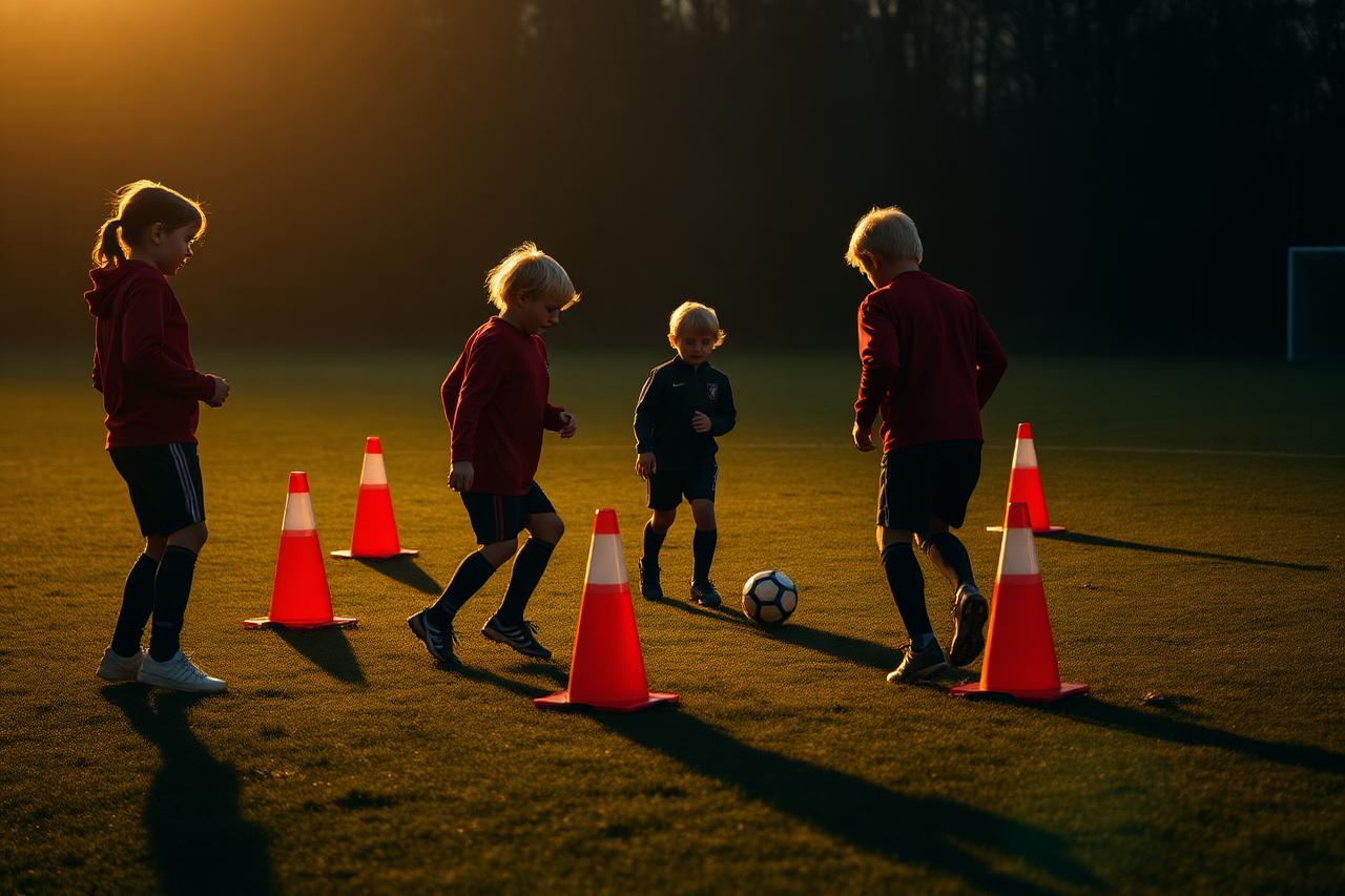 Séance d'entraînement de l'école de foot